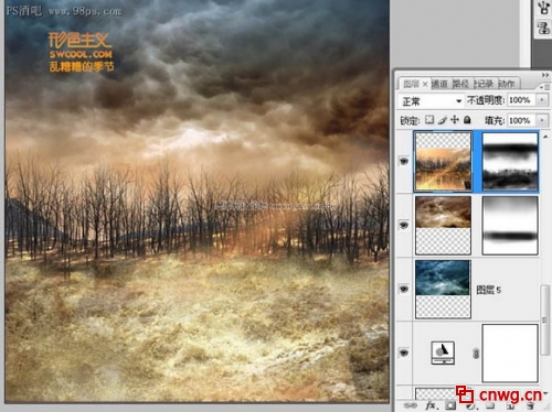 Photoshop合成飞碟袭击地球海报