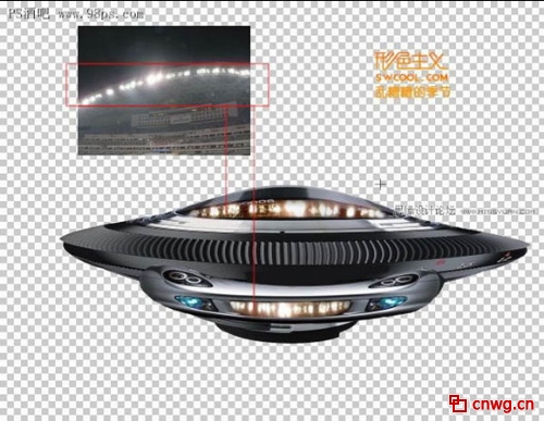 Photoshop合成飞碟袭击地球海报